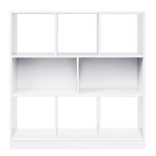 Bibliothèque, Étagère, Meuble De Rangement Avec Compartiments Ouverts Blanc