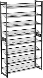 Meuble à Chaussures De 8 Niveaux, Ensemble De 2 Étagères, Couleur Noir