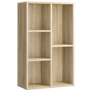 Bibliothèque, Étagère à 5 Niveaux, 50 X 24 X 80 Cm, Couleur Boisée