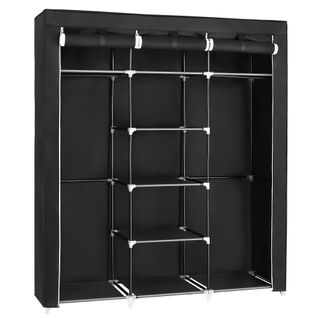 Penderie, Armoire De Rangement, Noir, 175 X 150 X 45 Cm, Ryg12b