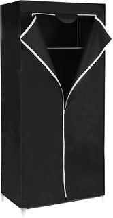 Armoire En Tissu, Penderie Pliante Avec Tringle De Suspension, 75 X 45 X 160 Cm, Noir