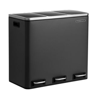 Poubelle De Tri 3 Bacs De 18l à Pédale Noire