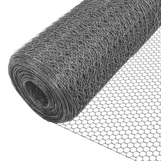 Grillage à Poule Avec Fils 13mm En Pvc Gaine Gris 1x25m