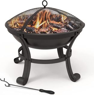 Brasero Extérieur Barbecue Avec Couvercle En Acier Noir