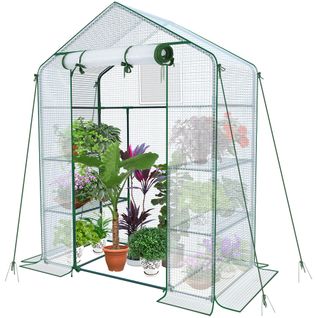 Serre De Jardin Avec Etageres Et Bache Pe Renforcee 135g/m2 143x73x195cm