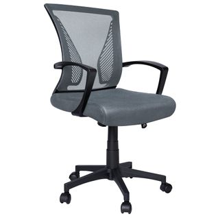 Fauteuil De Bureau Ergonomique Pivotant Avec Dossier Toile Respirant Gris