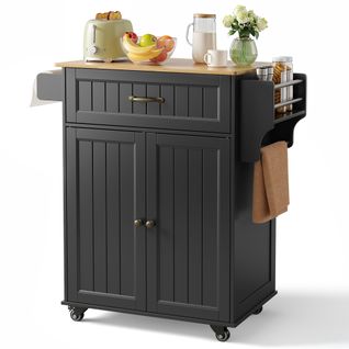 Desserte De Cuisine à Roulettes 3 Niveaux Meuble Multi-Rangement