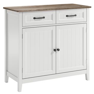 Buffet Cuisine Armoire De Cuisine Avec 2 Portes Et 2 Tiroirs Gris