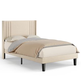 Lit Capitonné En Métal 120x200 Cm Avec Rangements Jaune