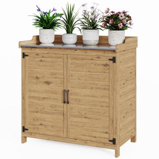 Table De Rempotage Placard De Rangement Extérieur Bois Sapin Table Jardinage Plateau Métal