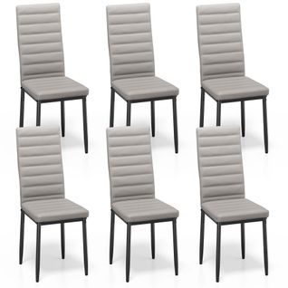 Lot De 4 Chaises En PU - Gris
