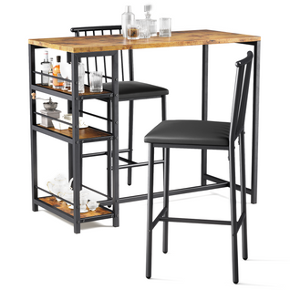 Ensemble Table De Bar Avec 2 Chaises Table De Bar Marron De 91 Cm
