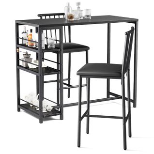 Ensemble Table De Bar Avec 2 Chaises Table De Bar Noir De 91 Cm