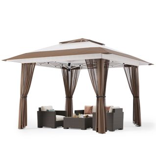 Bealife Tonnelle Pliante 3x3 Imperméable Tonnelle Jardin Exterieur Barnum Uv 50+ Anti-insectes Beige