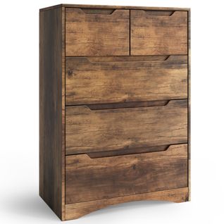 Commode 5 Tiroirs Chiffonnier Marron 72 X 41 X 94 Cm