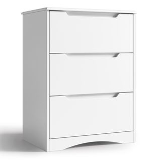 Commode 3 Tiroirs Chiffonnier Blanc 62 X 41 X 82 Cm