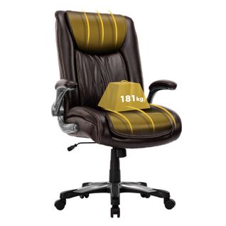 Chaise De Bureau Ergonomique Et Robuste, Charge Maximale 181 Kg, Marron