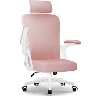 Chaise De Bureau, Siège Pivotant à 360°, Hauteur Réglable, Respirant, Gris Clair