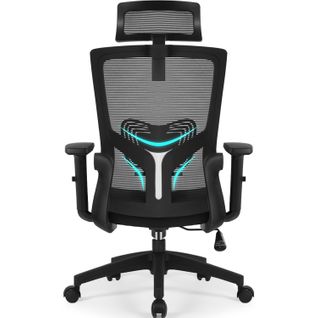 Fauteuil De Bureau Ergonomique Chaise De Bureau, Support Lombaire Réglable, Appui-tête Et Accoudoirs