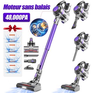 Aspirateur Balai Sans Fil 48 Kpa, 55 Min D'autonomie, 2 Vitesses, 1.6l Capacité, Anti-emmêl