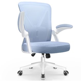 Fauteuil De Bureau ,avec Accoudoirs Pliables,chaise De Bureau, Max 150kg，bleu