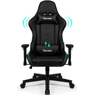 Chaise Gaming , Fauteuil Gamer, Inclinable 90°à 165°, Charge 150 Kg，Noir