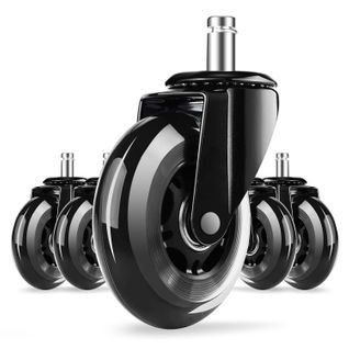 Roulettes Silencieuses , Lot De 5, Roulettes De Remplacement Pour Chaise De Bureau, Rotation à 360°