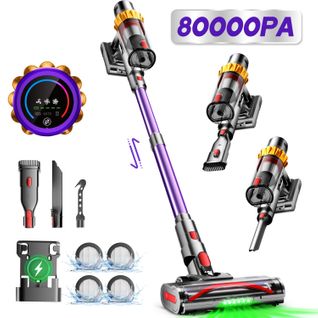 Aspirateur Balai 80kpa, Autonomie 70 Minutes, Capacité 1,8 L, Léger Et Portable，violet