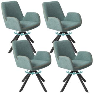 Lot De 4 Chaises Salle à Manger Et Cuisine, Bureau – Confort 56×59×82 Cm – 360°-Vert Menthe