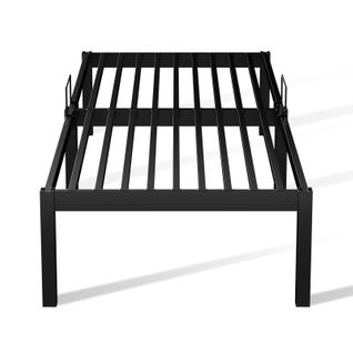 Cadre De Lit 90x200 cm, lit adulte en métal, Anti-rouille, Antidérapant, Montage facile Sans Vis