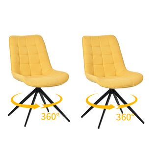 Lot de 2 chaises salle à manger et cuisine, salon/bureau – Confort 53×62×85,5 cm – 360°