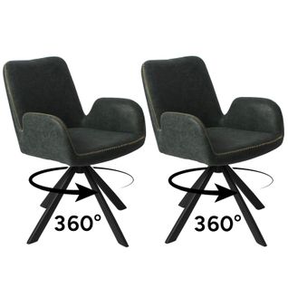 Lot de 2 chaises salle à manger et cuisine, bureau – Confort 56×59×82 cm – 360°