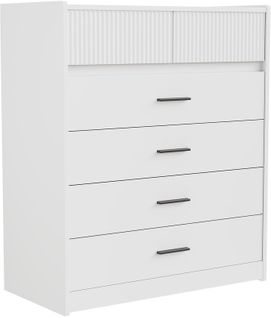Commode 74 X 90 cm – Meuble De Rangement Avec 6 Tiroirs Spacieux Et Surface Facile à Nettoyer