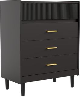 Commode 74 X 90cm – Meuble De Rangement Moderne Avec 5 Tiroirs Spacieux Et Surface Facile à Nettoyer