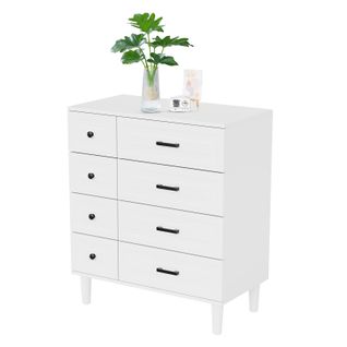 Commode 75×40×87cm–Meuble De Rangement Moderne Avec 8 Tiroirs Spacieux Et Surface Mélaminée Durable