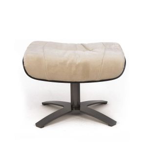 Pouf Velours Et Chêne Noir - Vega - Velours Beige