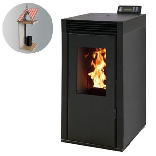 Pack Poêle à Granulés Marina 8 Étanche + Kit Conduit Double Flux Vertical D.80/125