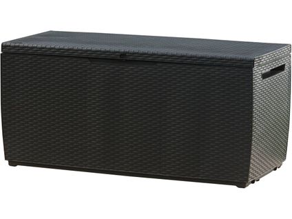 Coffre Jardin Résine "capri" - 305 L -  123 X 53.5 X 57 Cm - Gris Anthracite