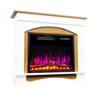 23'' Cheminée Électrique, 1000/2000W, Flamme 3D, Meuble Incluse