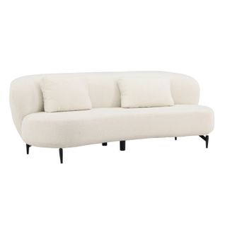 Canapé 3 Places Bouclette "luna" 224cm Blanc