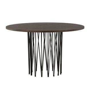 Table à Manger Ronde Design "stone" 120cm Marron
