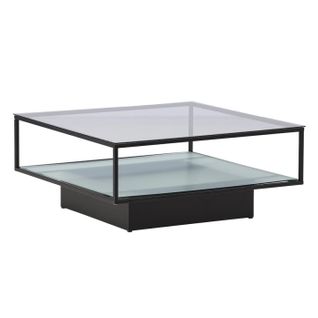 Table Basse Design En Verre "maglehem" 90cm Noir