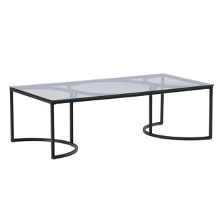 Table Basse Design En Verre "skanor" 140cm Noir