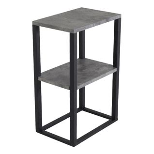 Table De Chevet Double "rise" 70cm Gris et Noir