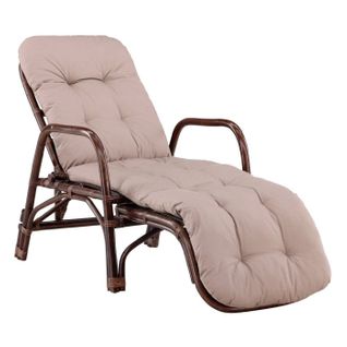 Chaise Longue En Rotin "nella" 177cm Noyer