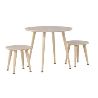 Table et 2 Tabourets Enfant "kids" 60cm Naturel