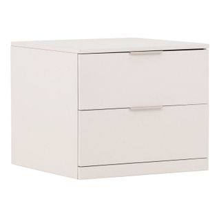 Table De Chevet 2 Tiroirs "nice" 52cm Beige