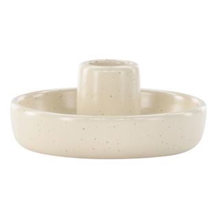 Bougeoir En Céramique "otis" 11cm Beige et Noir