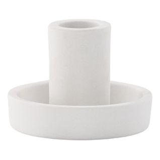 Bougeoir Design En Argile "ceco" 11cm Blanc