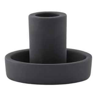 Bougeoir Design En Argile "ceco" 11cm Noir